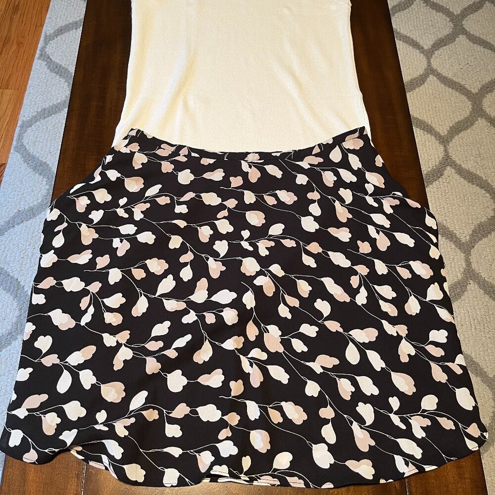 Loft floral flare skirt-size M